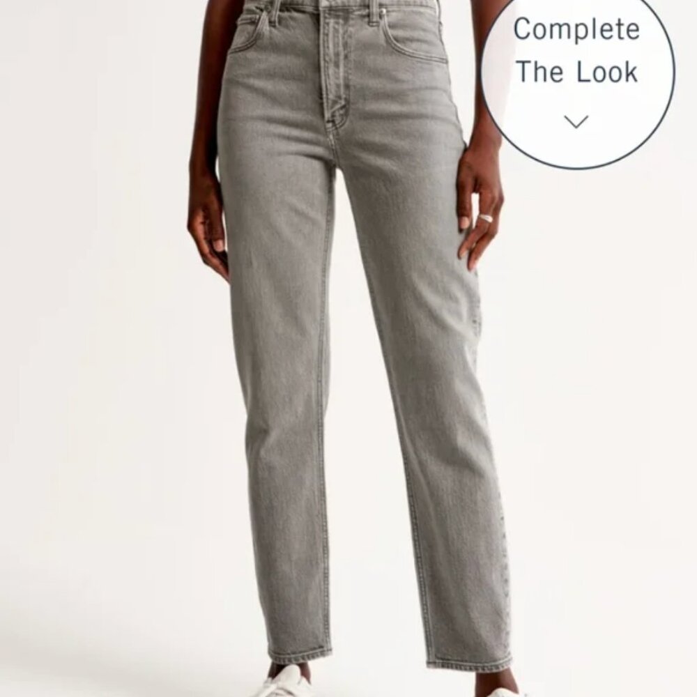 Abercrombie & Fitch The Mom High Rise Jean - Grey - Size 26/2